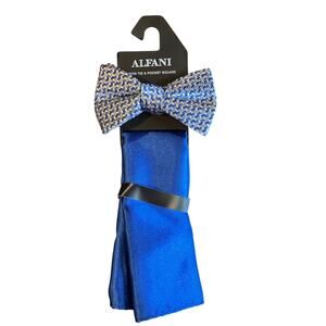 Alfani Men’s Bow Tie & Pocket Square Set | Formal Wear Accessory | NEW